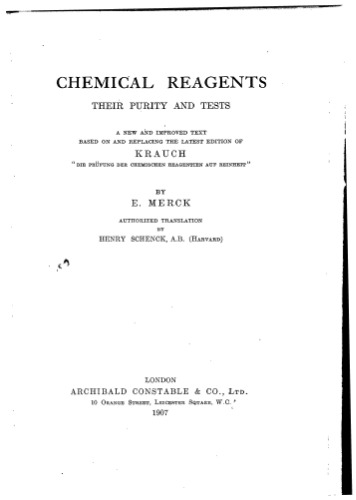Chemical Reagents, Their Purity And Tests