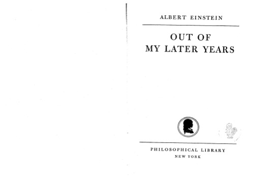 Out of My Later Years