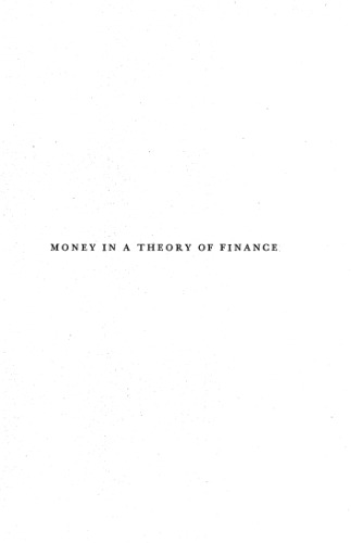 Money in a Theory of Finance