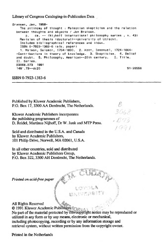 The Antinomy of Thought: Maimomian Skepticism and the Relation between Thoughts and Objects