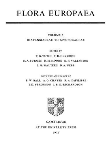 Flora Europaea, Vol. 3: Diapensiaceae to Myoporaceae