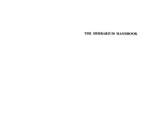 The Herbarium Handbook