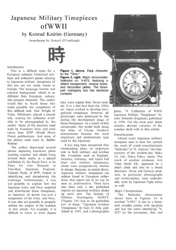 Japanese Military Timepieces of WWII