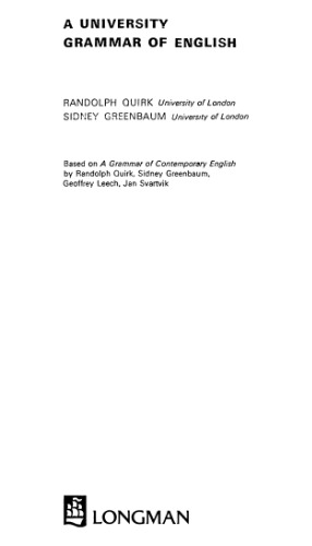 A University Grammar of English