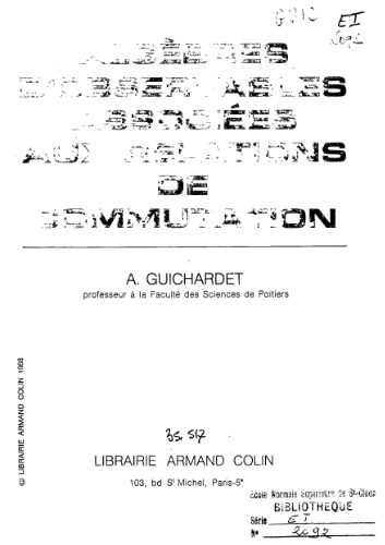 Algèbres d'observables associées aux relations de commutation