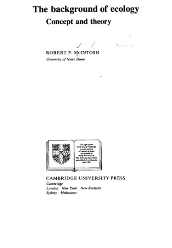 The Background of Ecology: Concept and Theory