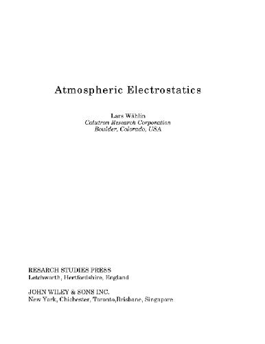 Atmospheric Electrostatics