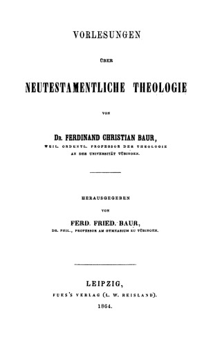 Vorlesungen über neutestamentliche Theologie