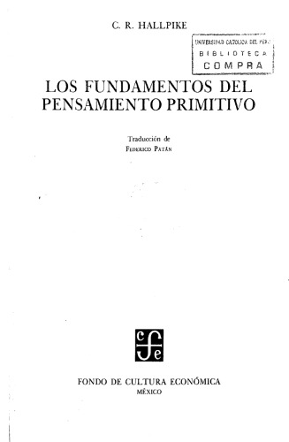 Los Fundamentos del Pensamiento Primitivo