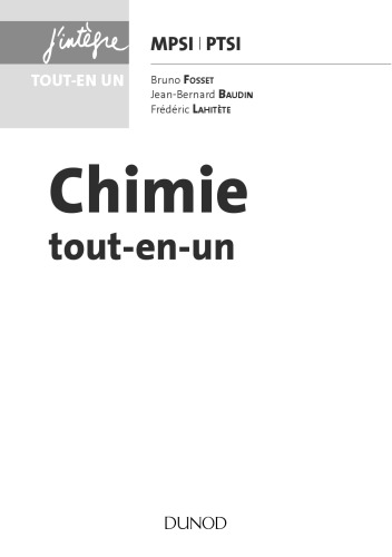 Chimie tout-en-un MPSI-PTSI - 2e éd. - Conforme au nouveau programme