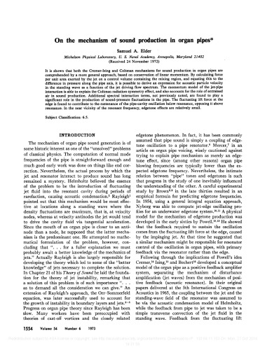 [Article] On the Mechanism of Sound Production in Organ Pipes