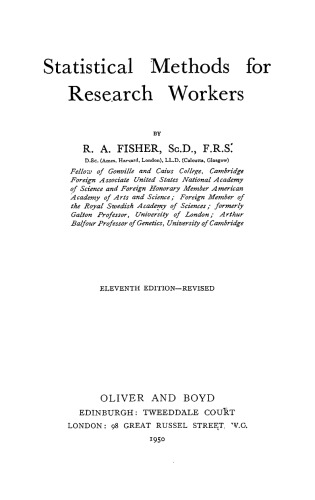 Statistical Methods For Research Workers