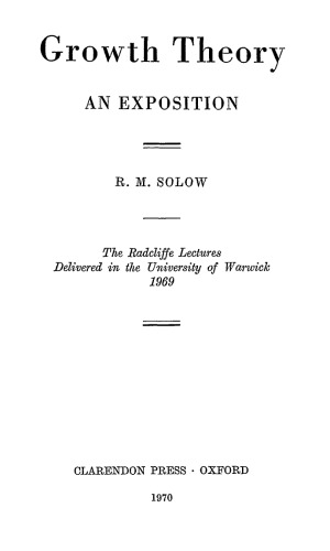 Growth Theory. An Exposition