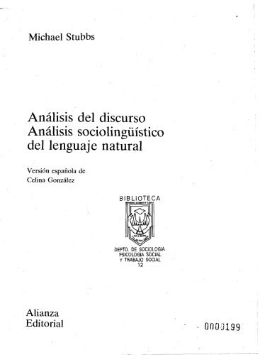 Análisis del discurso. Análisis sociolingüístico del lenguaje natural