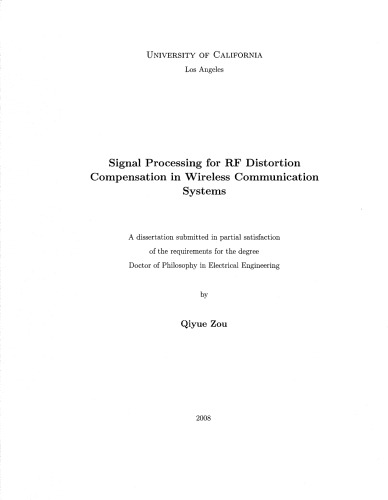 Signal Processing for RF Distortion Compensation in Wireless Communication Systems