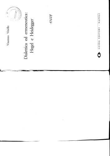 Dialettica ed ermeneutica: Hegel e Heidegger