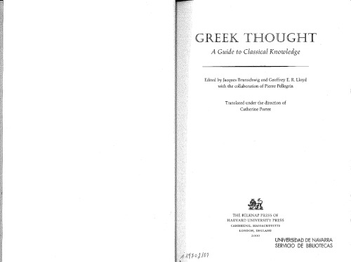 Greek thought : a guide to classical knowledge