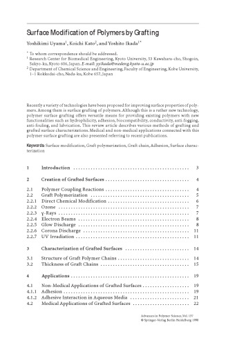 Grafting/Characterization Techniques/Kinetic Modeling