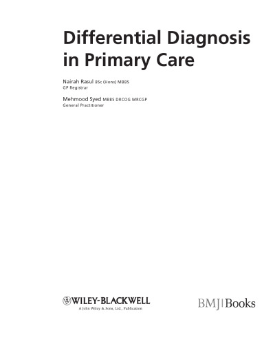 Differential diagnosis in primary care