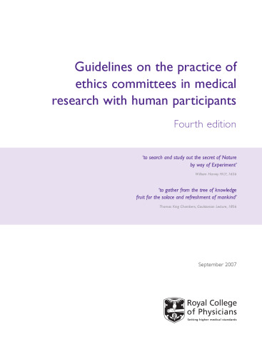 Guidelines on the practice of ethics committees in medical research with human participants