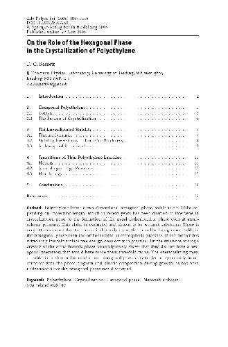 Interphases And Mesophases In Polymer Crystallization