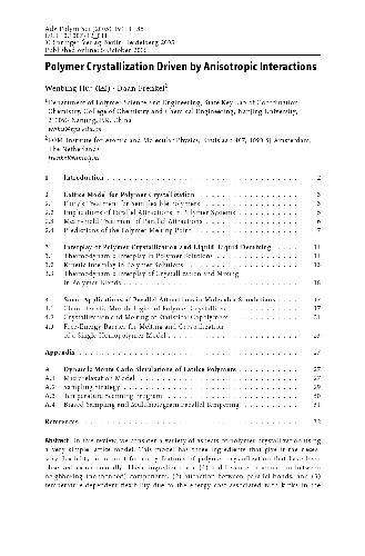 Interphases And Mesophases In Polymer Crystallization