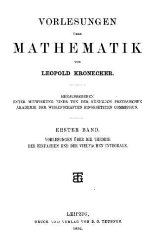 Vorlesungen ueber Mathematik, Band 1