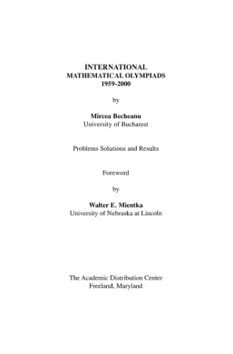 International mathematical olympiads 1959-2000