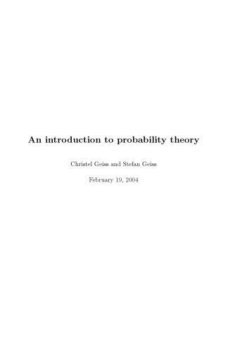 An introduction to probability theory