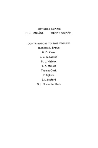 Advances in organometallic chemistry