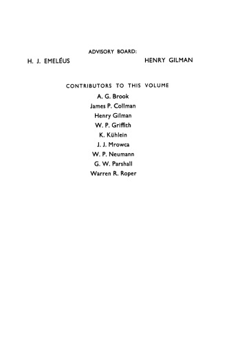 Advances in Organometallic Chemistry, 7