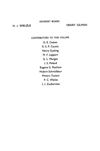 Advances in organometallic chemistry. / Volume 9