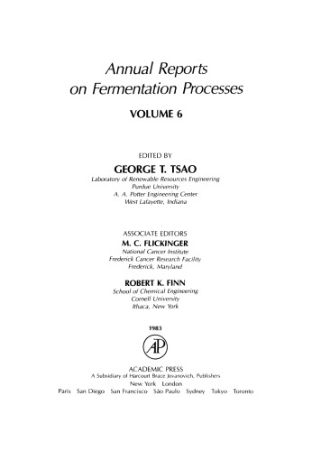 Annual reports on fermentation processes Volume 6