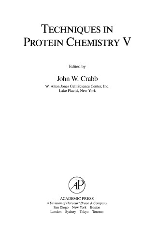 Techniques in protein chemistry V