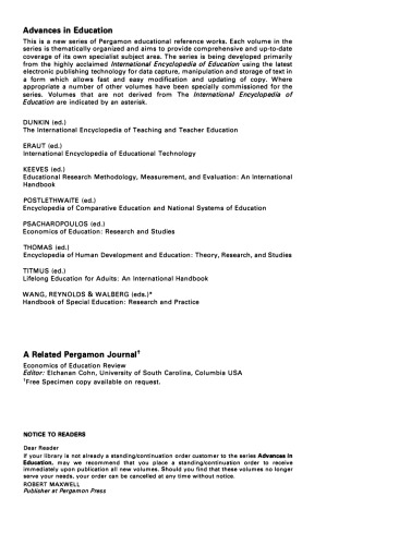 Economics of education : research and studies