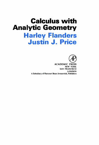 Calculus with analytic geometry