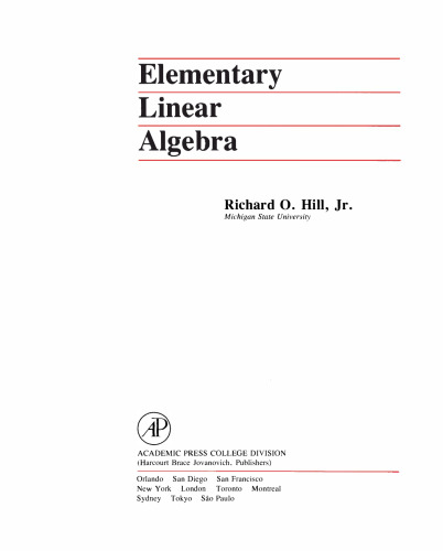 Elementary linear algebra