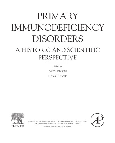 Primary immunodeficiency disorders : a historic and scientific perspective