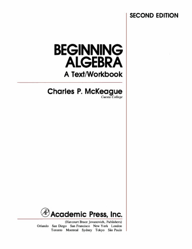Beginning algebra : a text/workbook