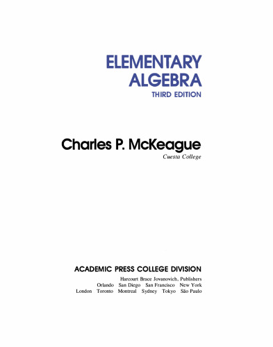 Elementary algebra