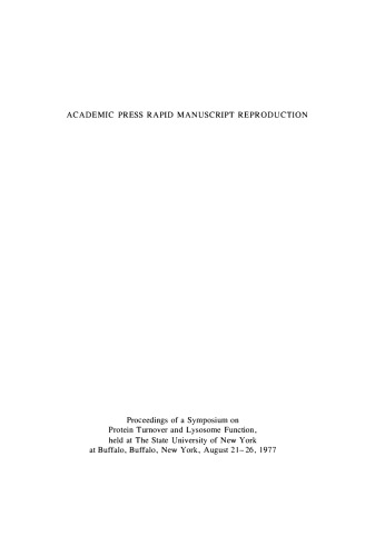 Protein turnover and lysosome function