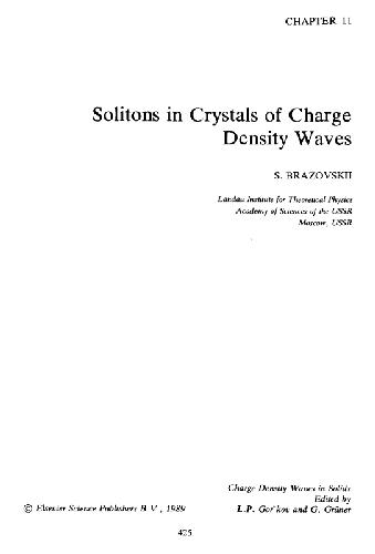 Brazovskii.Solitons in crystals of charge density waves