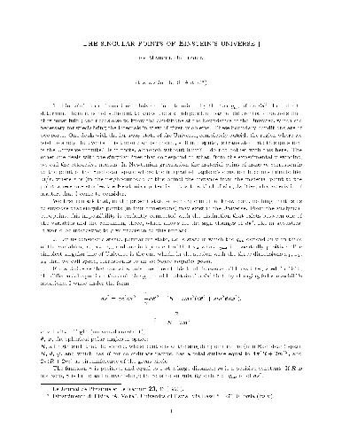 The singular points of Einstein’s universe