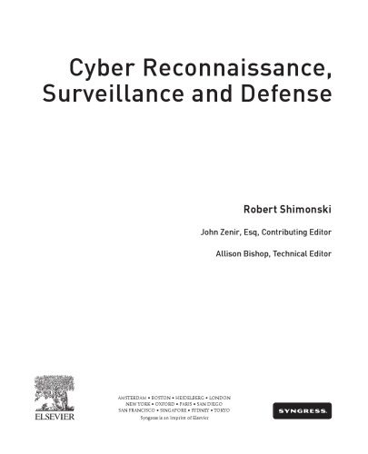 Cyber reconnaissance, surveillance, and defense