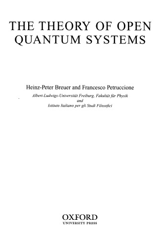 The theory of open quantum systems