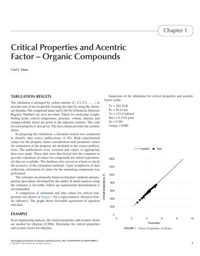Thermophysical properties of chemicals and hydrocarbons
