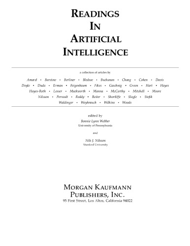 Readings in artificial intelligence : a collection of articles