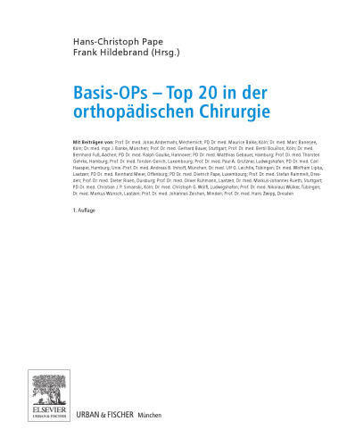 Basis OPs - Top 20 in der orthopädischen Chirurgie