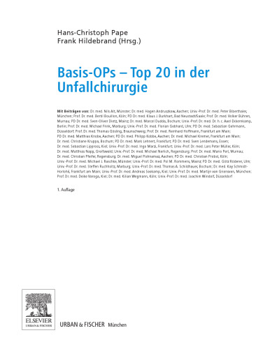Basis-OPs - Top 20 in der Unfallchirurgie