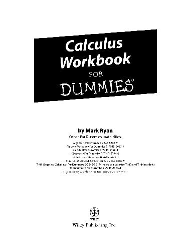 Calculus Workbook For Dummies